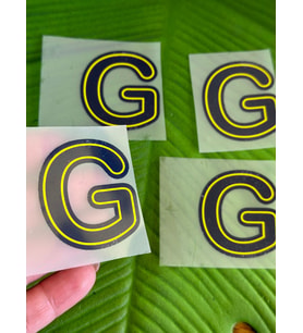 5X4 CM 4 ADET ÜTÜ İLE YAPIŞAN G HARFİ ARMA TRANSFER BASKI (Lacivert)