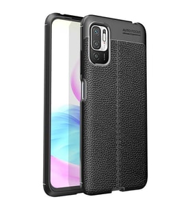 Xiaomi Redmi Note 10 5G Kılıf Deri Tarzı Niss Silikon Case (Siyah)