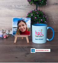 Rusça Öğretmeni Fotoğraflı Dekoratif Taş, Kupa Bardak Beyaz Hediye (Model 4)
