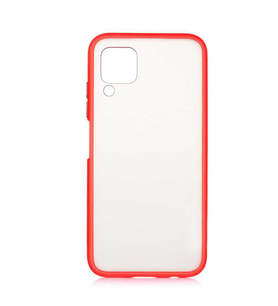 Huawei P40 Lite Kılıf Zore Fri Mat Yüzey Renkli Kenar Kılıf (Kırmızı)