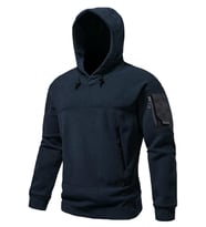 Ghassy Co. Erkek Military Sport Warm Outdoor Kapüşonlu Polar Ceket (Lacivert)
