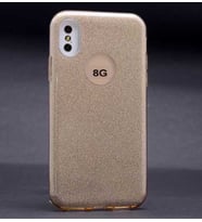 Uyumlu Model Apple iPhone X Kılıf Simli Parlak Shining Kapak (Gold)