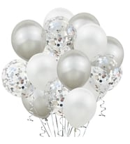 Sürpriz Uçan Konfetili Balon 50 Adet (Beyaz)