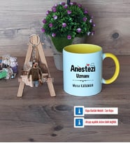 Anestezi Uzmanı Kupa Bardak Beyaz ve Fotoğraflı Ahşap Anahtarlık Hediye (Model 7)