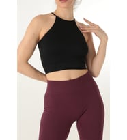 DoReMi Seamless Örme Halter Yaka Büstiyer (Siyah)