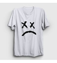 Presmono Unisex Sarı Sad Face Lil Peep T-Shirt 37848tt (Beyaz)