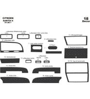 Meriç® Citroen Xantia 2 Ön Torpido Kaplama Maun 18 Parça 1998-2006 (Karbon)