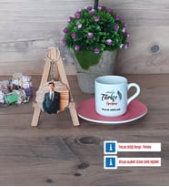 Türkçe Öğretmeni Türk Kahvesi Fincanı Ahşap Altlıklı ve Fotoğraflı Ahşap Anahtarlık Hediye Öğretmenler Günü Hediyesi (Model 6)