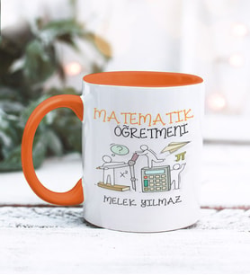 Matematik Öğretmeni Tasarımlı Kişiye Özel Kupa Bardak (Turuncu)