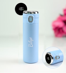 Kişiye Özel 450 ML Kilitli Dereceli Termos (Mavi)
