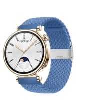 Sneezy Huawei Watch GT 4 41mm İle Uyumlu 18mm Metal Klips Solo Fiberlink Örgü Kordon (Açık Mavi)