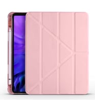 Apple iPad Pro 12.9 4. Nesil 2020 Kılıf Kalem Bölmeli Trifolding Case A2229 A206 (Rose)