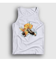 Presmono Unisex Sarı Zenitsu Anime Demon Slayer Kimetsu No Yaiba Atlet 309138tt (Beyaz)