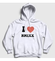 Presmono Unisex Beyaz I Love Nmixx K Pop Kapüşonlu Sweatshirt 435563tt (Beyaz)