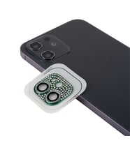 Apple iPhone 12 Mini CL-08 Kamera Lens Koruyucu (Koyu Yeşil)
