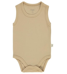 Civil Baby Düz Renkli Çıtçıtlı Badi - Kahverengi