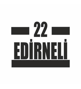 22 Edirneli Araba Sticker siyah 16X9 CM (Siyah)