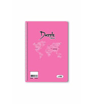 Çizgili 40 Yaprak Spiralli Defter A4 Boy Plastik Kapak (1 Adet ) (Açık Pembe)