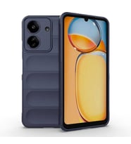 Xiaomi Poco C65 Kılıf Esnek TPU Oyuklu Arka Yüzey Tasarımlı Etnik Silikon Kılıf (Lacivert)