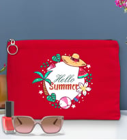 BK Gİft Yaz Temalı-4 Astarlı Portföy Çanta 30x21cm(12 Renk Seçeneği), Baskılı El Çantası, Organizer Çanta (Kırmızı)