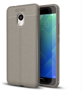 Meizu M5S Kılıf Deri Tarzı Niss Silikon Case (Gri)