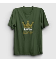 Presmono Unisex Beyaz Backgammon King Tavla Kralı Oyun V2 T-Shirt 416502tt (Haki)