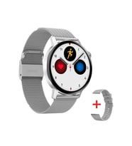 Huawei P40 Pro Uyumlu Akıllı Saat Mini Kadınlar İçin Konuşma Özellikli Mini Smart Watch (Gümüş)