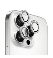 Microsonic Apple iPhone 16 Pro Max Tekli Diamond Taşlı Kamera Koruma Camı Siyah (Koyu Gri)