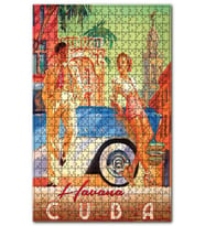 Cakapuzzle Cuba Havana Afiş Şekilli Görsel Puzzle Yapboz MDF (Ahşap) (255 Parça)