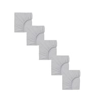 5 Adet 65 x 95 + 10 cm Anne Yanı Lastikli Penye Kumaş Bebek Çarşafı (Gri)