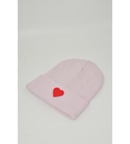 Moxxo Sevgililer Günü Özel Koleksiyonu Kırmızı Kalp Figürlü Krem/Beyaz Renk Unisex Erkek/Kadın Bere (Pembe)