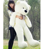 160 cm Beyaz Dev Peluş Ayı (Orjinal Peluş Yüzey ) (Beyaz)