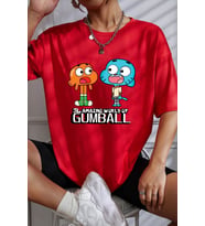 Unisex Gumball Baskılı T-shirt (Kırmızı)