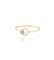 Kadir Jewellery 22 Ayar Altın Kaplama El İşçiliği Zirkon Taşlı Kadın Kelepçe Bilezik (Gri)