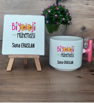Biyoloji Mühendisi Hediye Seti Kupa Bardak T Kulplu ve Dekoratif Taş Mühendisler Günü Hediyesi (Model 4)