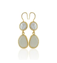 Kadir Jewellery 22 Ayar Altın Kaplama Kadın İnci Küpe -El İşçiliği Ve Hipoalerjenik Küpe (Beyaz)