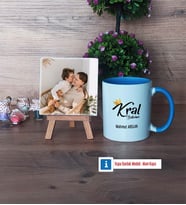 Kral Babam Babaya Hediye Fotoğraflı Dekoratif Taş, Kupa Bardak Beyaz Hediye (Model 4)