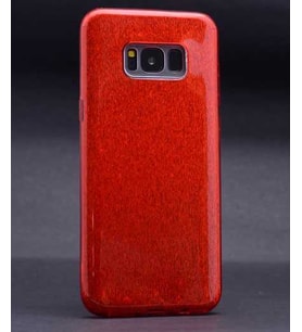 Samsung Galaxy S8 Plus Kılıf Simli Parlak Shining Kapak (Kırmızı)