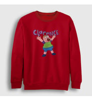 Presmono Unisex Beyaz Happy Clarence Sweatshirt 458463tt (Kırmızı)