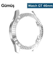 ALLY Huawei GT2 46mm Diamond Tas Islemeli Bumper Kilif (Gümüş)