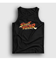 Presmono Unisex Sarı Logo Oyun Street Fighter Atlet 324008tt (Siyah)