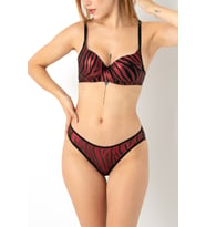 DoReMi ZEBRA DESENLİ SÜTYEN TAKIM (Kırmızı-Siyah)