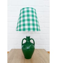 PLAID YEŞİL RENK AMFORA AYKLI ABAJUR (Yeşil)