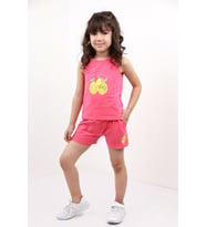 Toontoy Kız Bebek Baskılı Şortlu Takım (Fuşya)