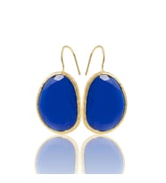 Kadir Jewellery 22 Ayar Altın Kaplama Fosil Taşlı Küpe -El İşçiliği Ve Hipoalerjenik Küpe (Parlement)