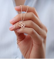 İKİ HARFLİ GÜMÜŞ KOLYE (Rose)