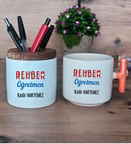 Rehber Öğretmeni Hediye Sepeti Kupa Bardak T Kulplu, Kalemlik Hediyeleri Öğretmenler Günü Hediyesi (Model 7)