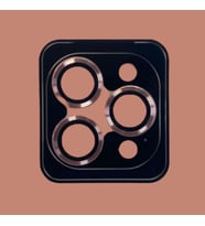 İphone 12 Pro Max Uyumlu Kamera Koruyucu Lens Mercek Çerçeveli 3'lü Set (Pembe)