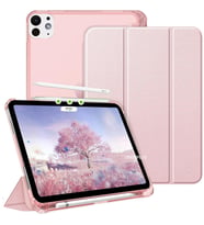 Apple iPad Pro 11 1./2. Nesil Kılıf Flip Cover Kalem Bölmeli PC Case 2018-2020 (Rose)