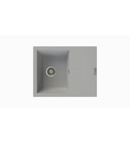 POLEX Cristalüx Granit Eviye P-S60 Tezgah Altı Ve Tezgah Üstü Kare Mutfak Evyesi 60,5x49,5cm (Gri)
